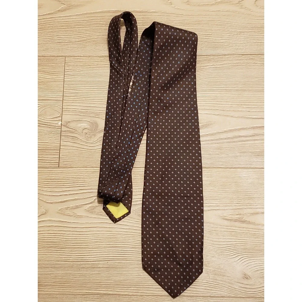Vintage Brooks Brothers Brooksgate Neck Tie Black‎ Blue Dots
